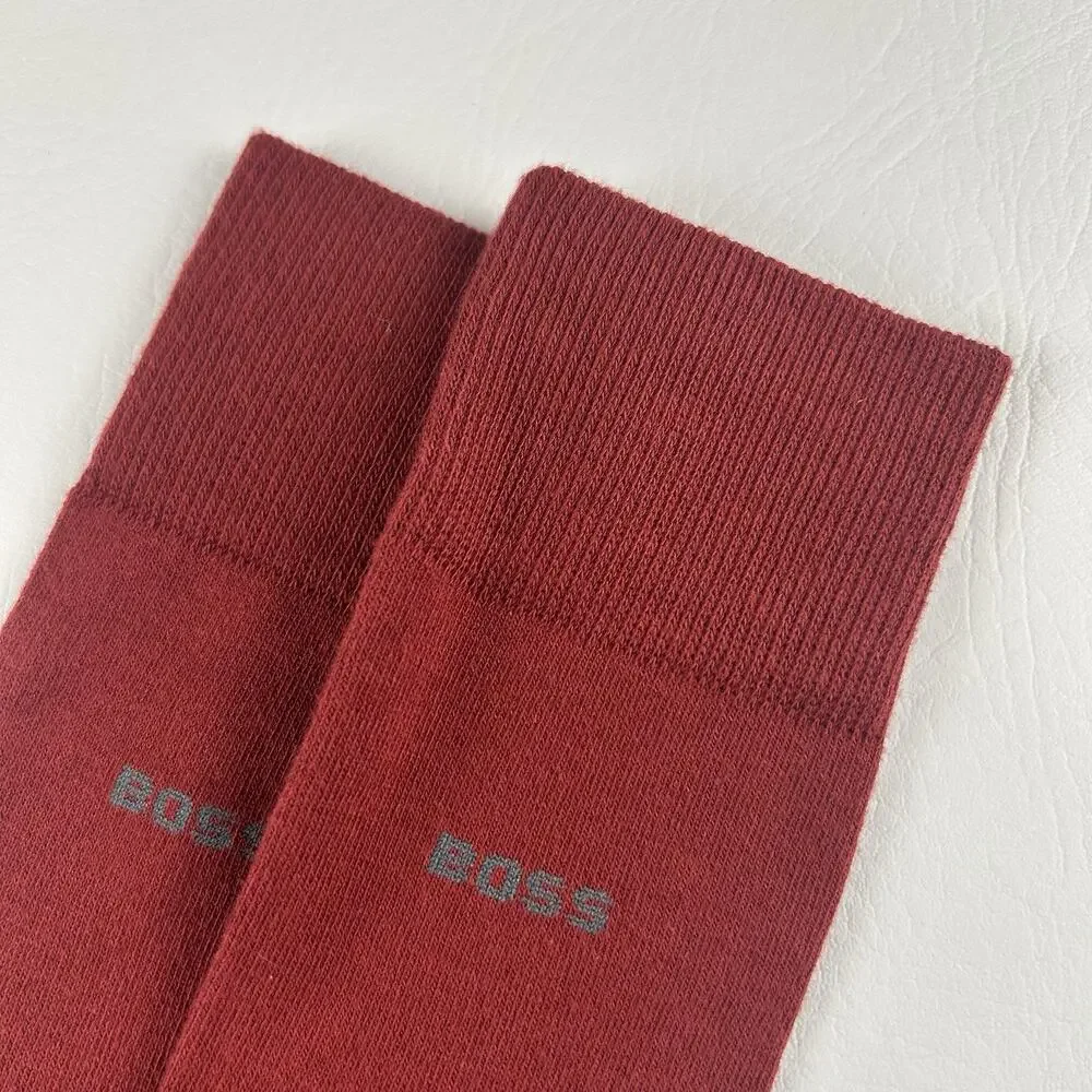 Hugo BOSS Men's Red Cotton Socks One Size 7-13 NEW